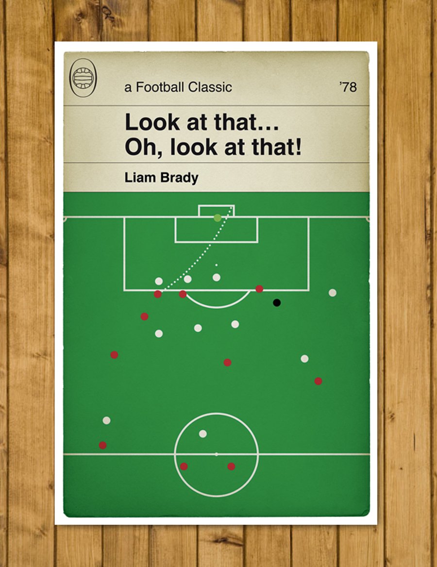 Arsenal Goal v Tottenham 1978 - Liam Brady - Football Poster - Various Sizes