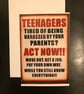Teenage Angst, Unfair Parenting and Independence Funny Blank Greeting Card - Image 1