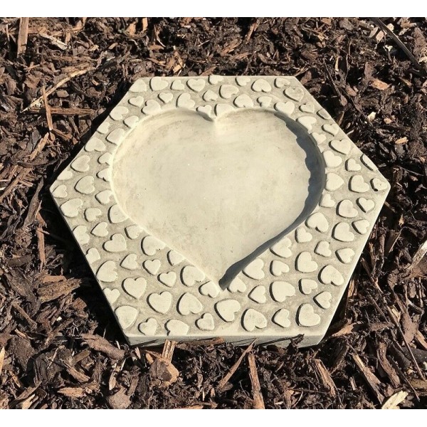 Heart Design Insect Drinker Stepping Stone