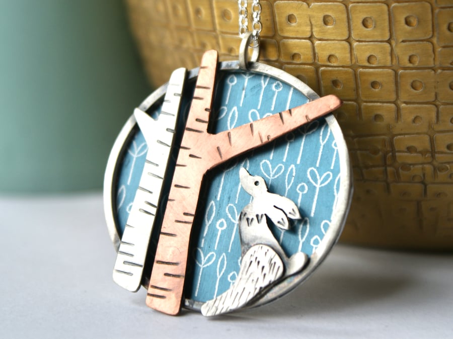 Woodland hare necklace