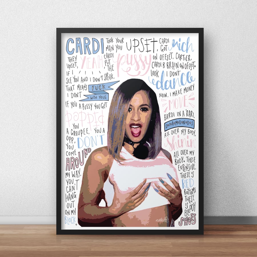 Cardi B INSPIRED Poster, Print with Quotes, Lyrics