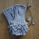 Loom knitted Frost Fingerless looped design gloves