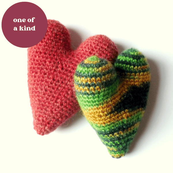 Unique crochet hearts - Teacher gift - OOAK Mother's Day present