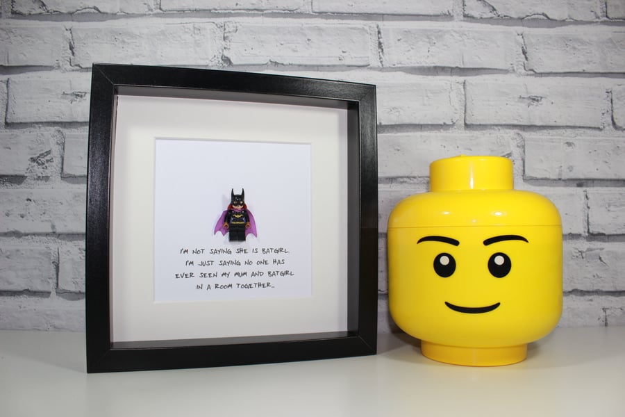 BATGIRL - Mothers Day Special - Framed minifigure - Quirky gift idea - mum - mum