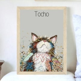Boho vibe, Pet Portrait, hand-drawn illustration printed on premium matt paper.