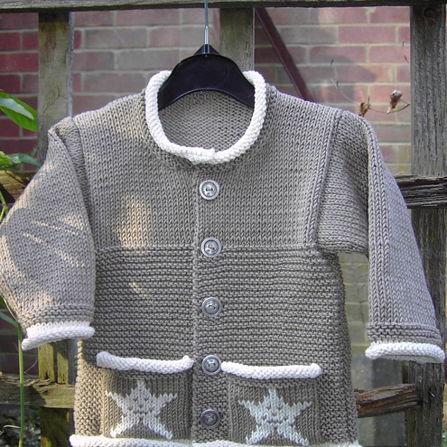 Little Star - Knitting Pattern in pdf for baby's cardigan/jacket