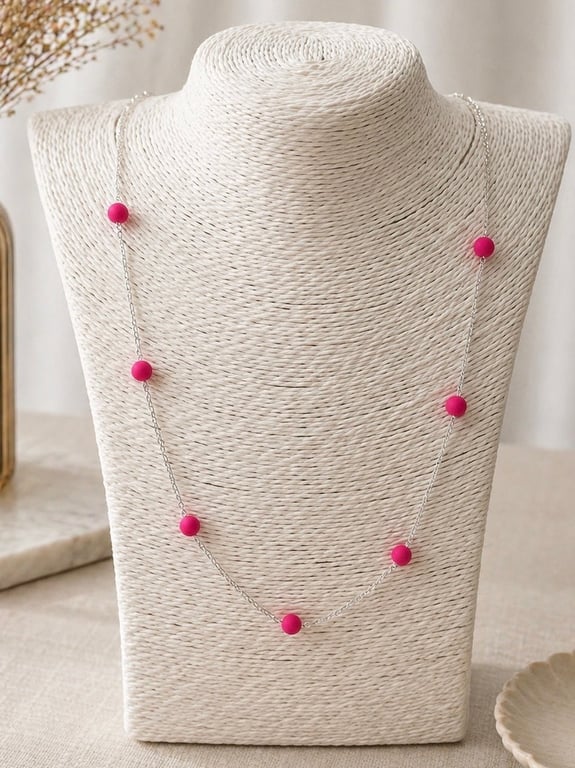 Neon Pink Statement Necklace