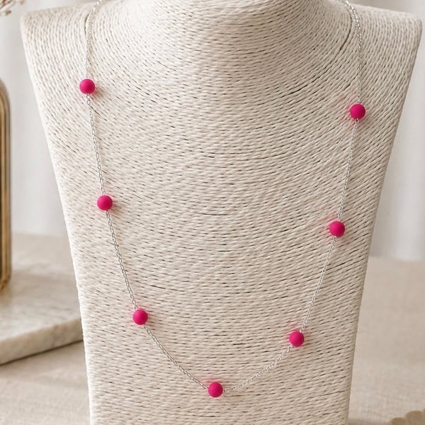 Neon Pink Statement Necklace