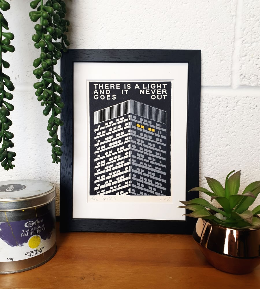 The Smiths Original Lino Print with Lyrics