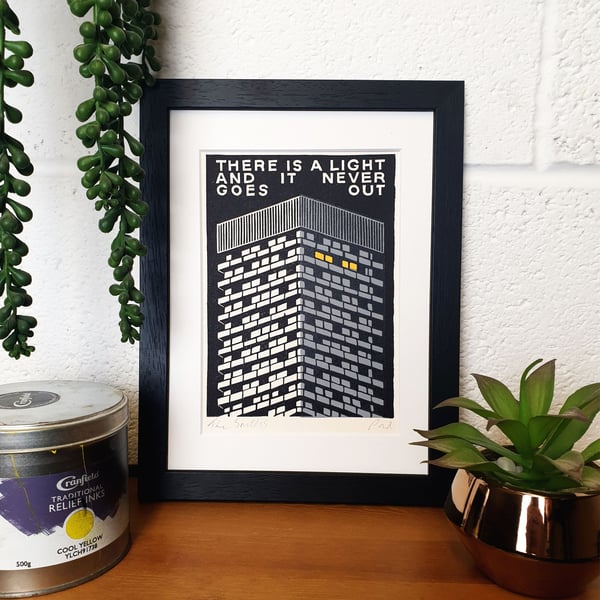 The Smiths Original Lino Print with Lyrics