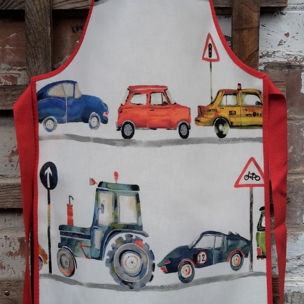 Childs PVC Apron Cars & Lorries size 2 approx 5-8 yrs of age