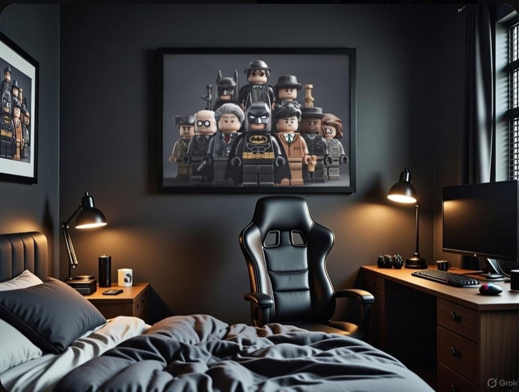 LEGO Batman Villains A3 Poster Print The Dark Knight Minifigure Line-Up Premium 