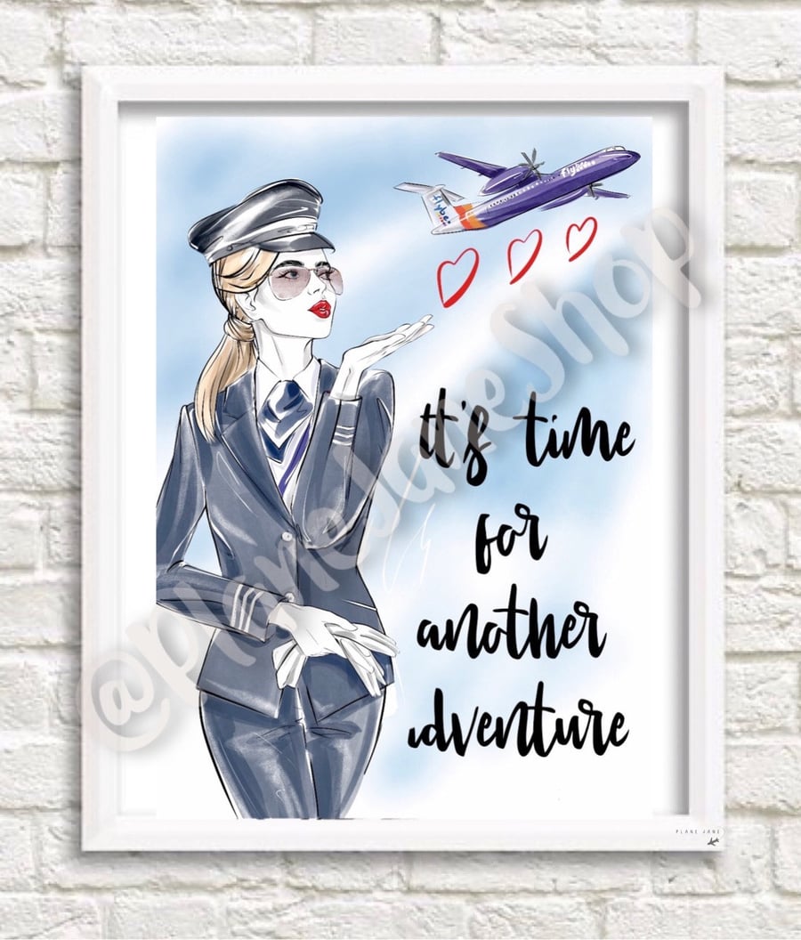 Flybe Female Pilot Another Adventure Print