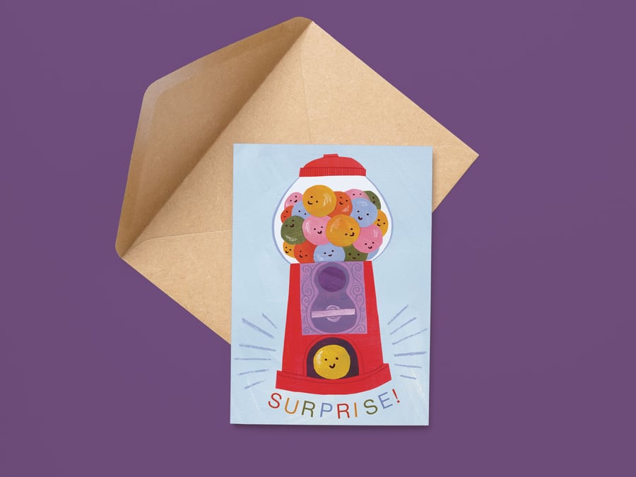 Surprise! Gumball Machine – A6 Card