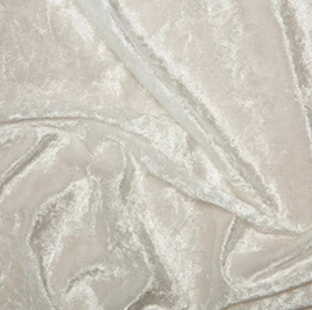 crushed velvet fabric material soft stretch cream ivory 1 metre
