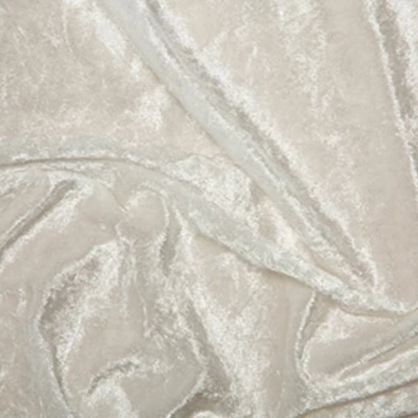 crushed velvet fabric material soft stretch cream ivory 1 metre