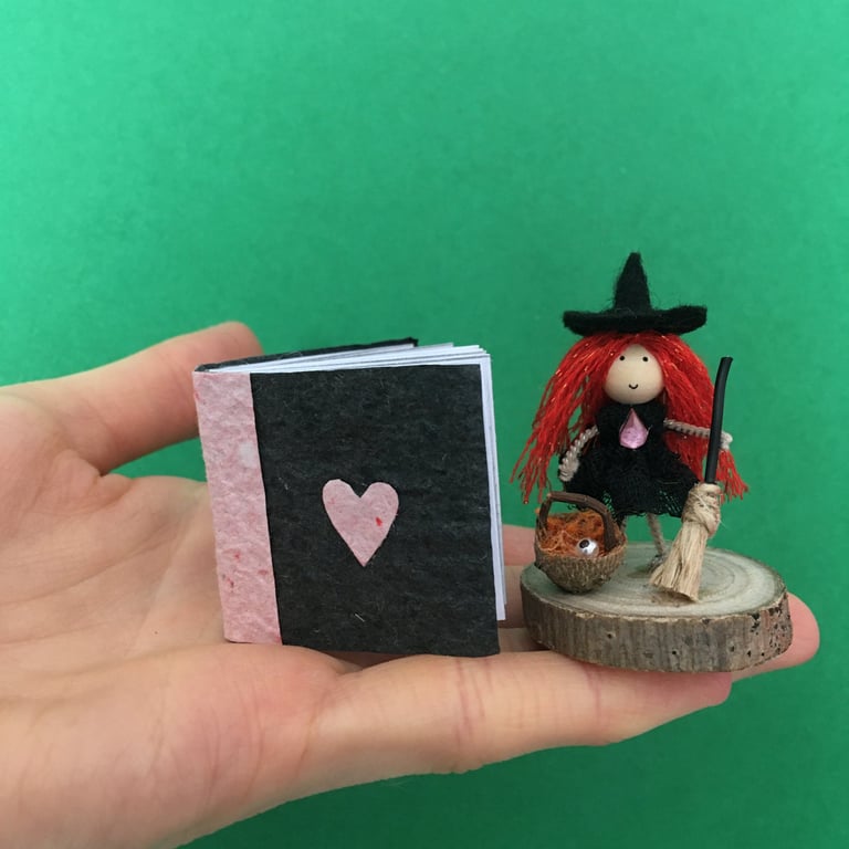 Very Tiny Red Witch Decoration, Witch Doll Ornaments