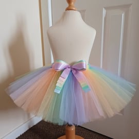 Pastel Rainbow Style Tutu Skirt - Ages From 0-6 Months to 6-7 Years UK