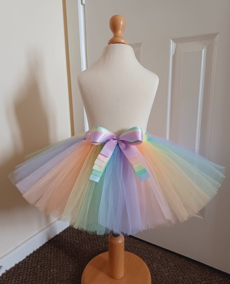 Pastel Rainbow Style Tutu Skirt - Ages From 0-6 Months to 6-7 Years UK