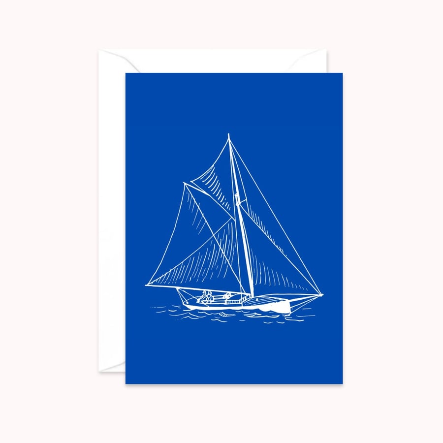 Sailing Yacht Greeting Card: Boat Lover Birthday Card (701)