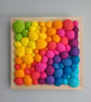 Bright Rainbow Wall Art -  Diagonal Abstract Tactile felt Blobs