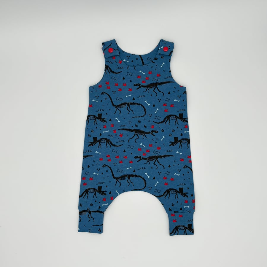 Dinosaur skeleton handmade baby romper