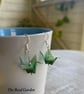 Origami crane bird earrings with sterling silver ear hook  - Image 1