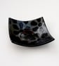 Fused Glass  Decorative Trinket Dish, iridescent black and silver - Image 5