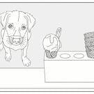 Dog and Ice Cream Colouring-in Sheet - printable pdf