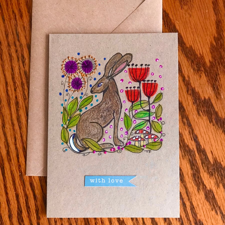Hare lovers greetings card