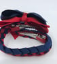 School Navy and Red pleated bun wrap - Image 4