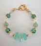 Green bracelet green aventurine valentine heart, chalcedony, agate and fluorite. - Image 5