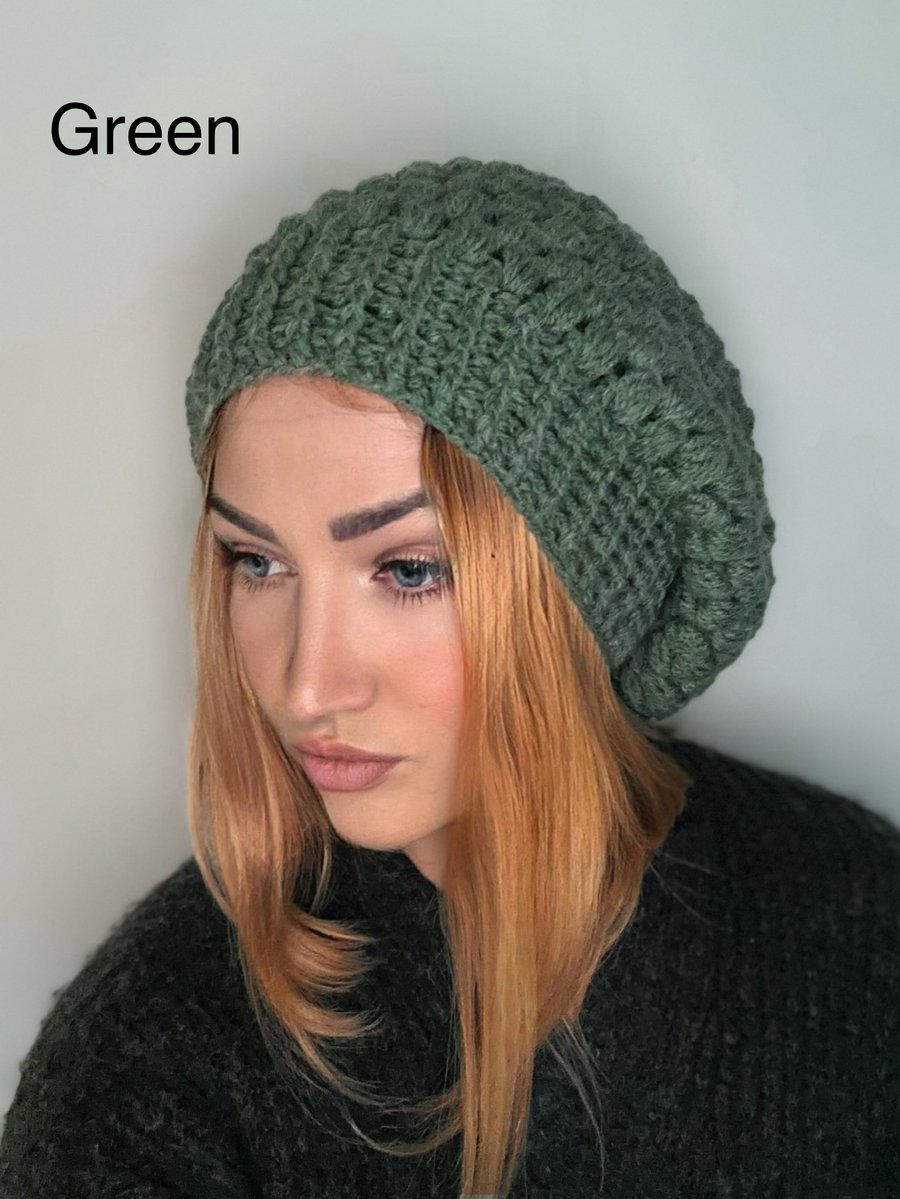 Slouchy Crochet Beanie, Long Oversized Winter H... Folksy