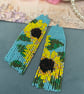 Beaded fringe earrings, Sunflower design, boho dangle fringe earrings, gift her - Image 7