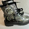 A pair of hand painted and sealed boots by Andrew Jenkins