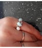 3 stone ring size O , Sterling silver , Larimar, Amazonite , White Mountain Jade - Image 2