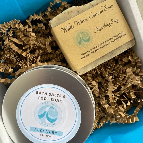 Bath treat gift box - soap and bath salts - postage included