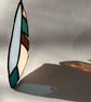 Blue, blue, and teal stained glass feather decoration - choice of 2 sizes - Image 8