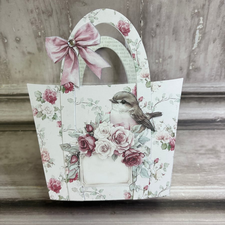 Gift Bag (Script) filled with Ephemera by Carolee Crafts CR 0018