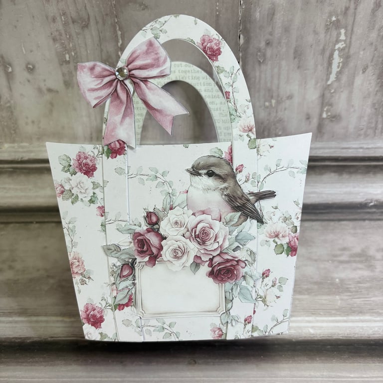 Gift Bag (Script) filled with Ephemera by Carolee Crafts CR 0018