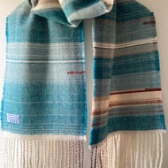 Mulgrave Handwoven Herringbone Lambswool Scarf- Buff
