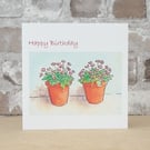 Birthday Card Flower Pots