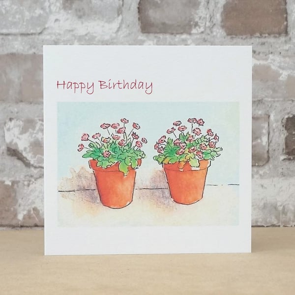 Birthday Card Flower Pots