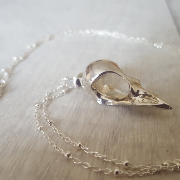 Silver Swallow Skull Pendant