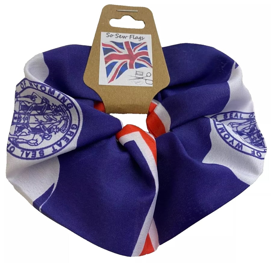 Wyoming USA State America Flag Hair Scrunchie Scrunchies Accessory Band 