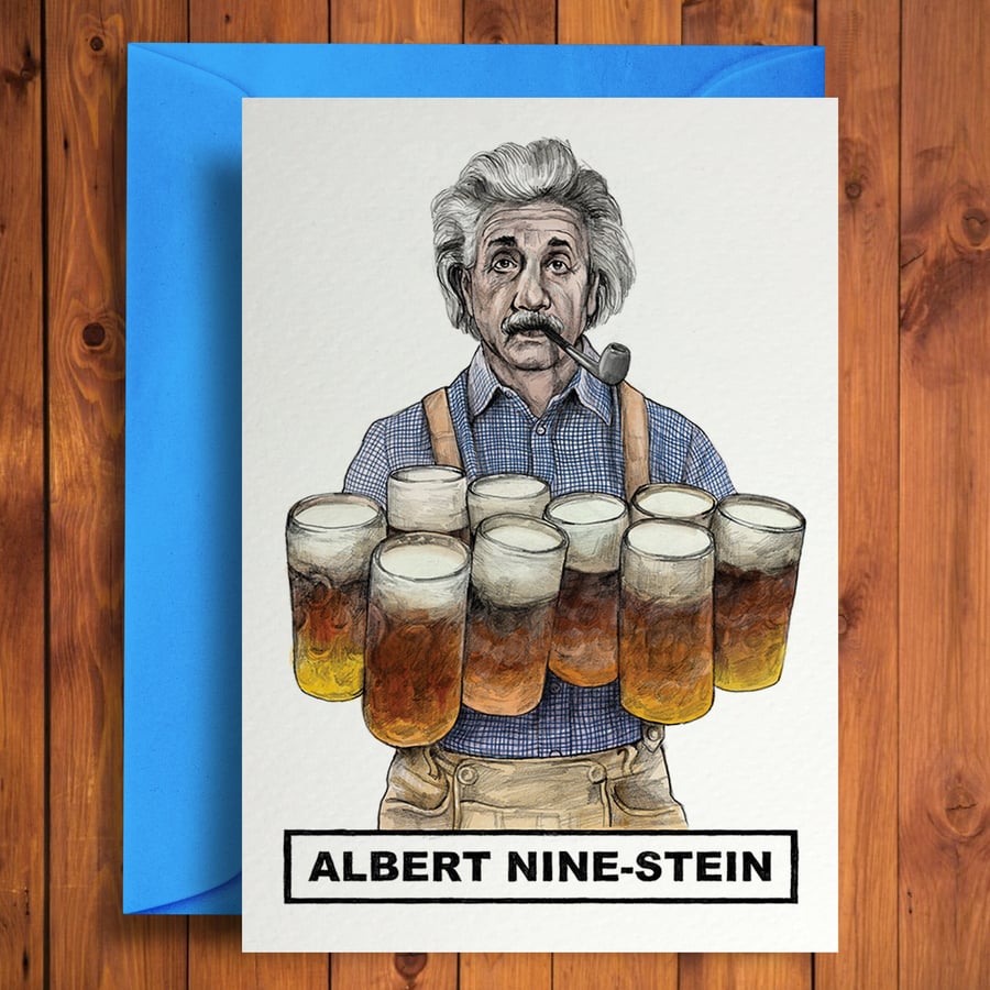 Albert Nine-Stein - Funny Birthday Card