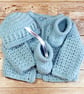 New Baby Gift Set, Handmade Crochet Cardigan Hat and Shoes