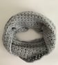 INFINITY SCARF , cowl 'Stroll' .Alpaca blend. Super-soft . Silver grey.  - Image 2