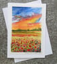 Poppy Field. Blank Card. Original Painting. Watercolour 260142 - Image 3