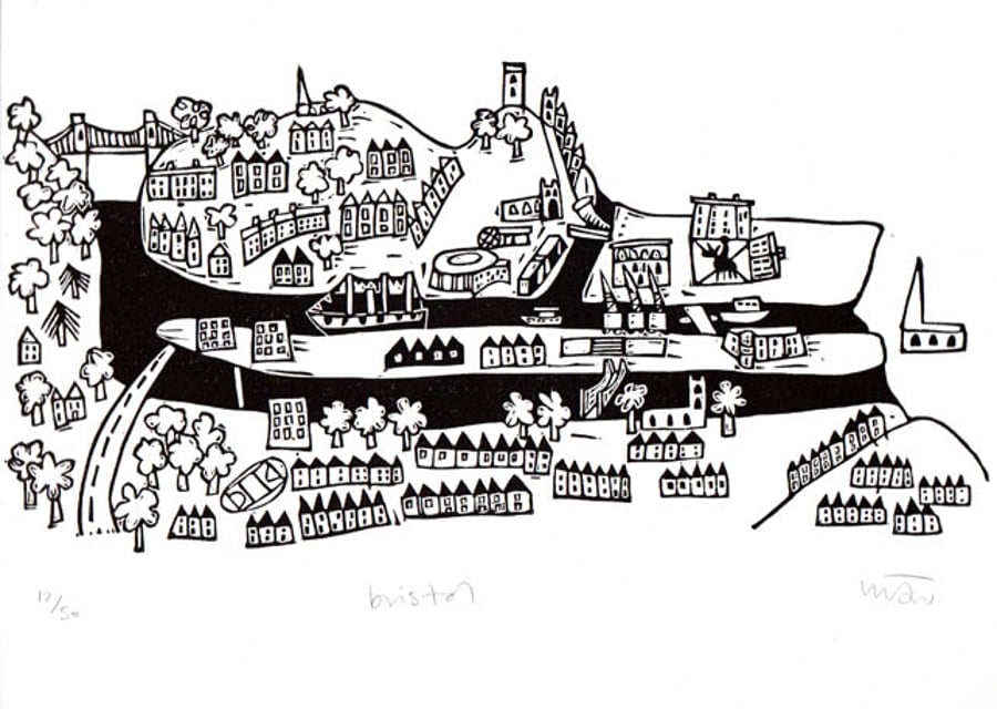 Lino Print - Bristol